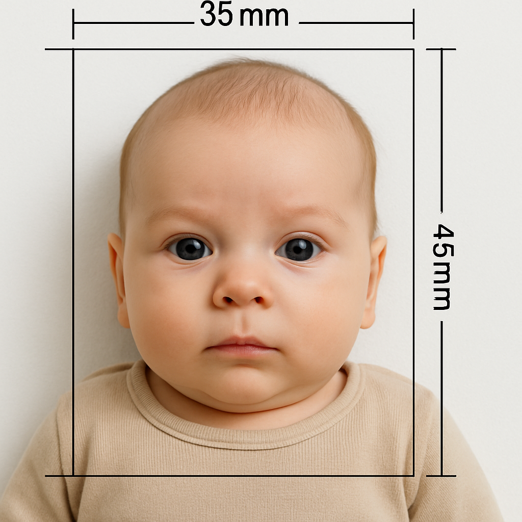 German Infant Visa Photo Online 35x45mm