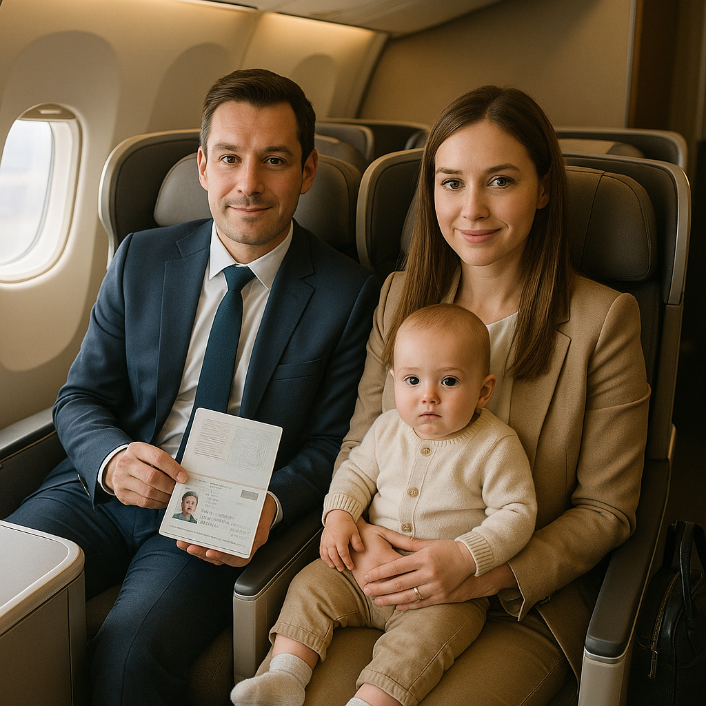 Baby Visa Photo for Business Class Family Travel