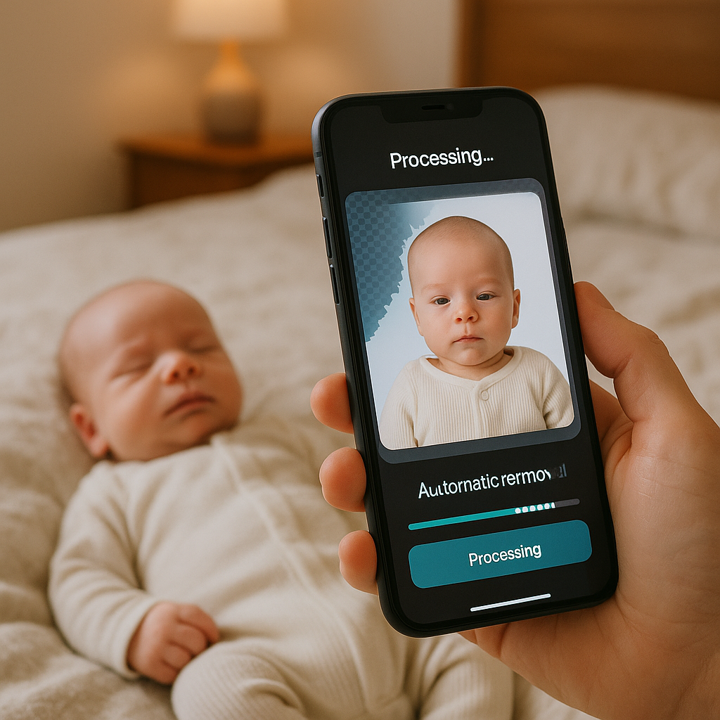 Newborn Passport Photo App with AI Background Removal