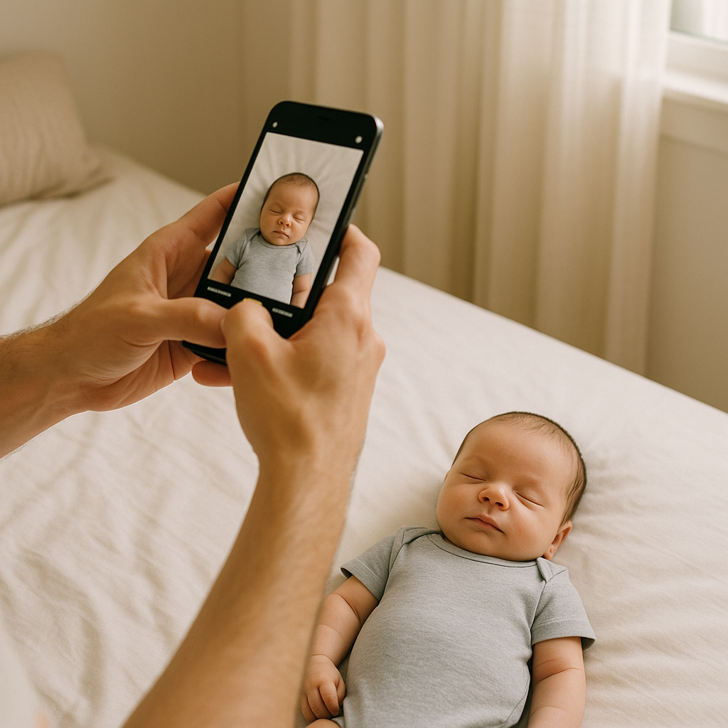 Taking Newborn Passport Photos While They Sleep