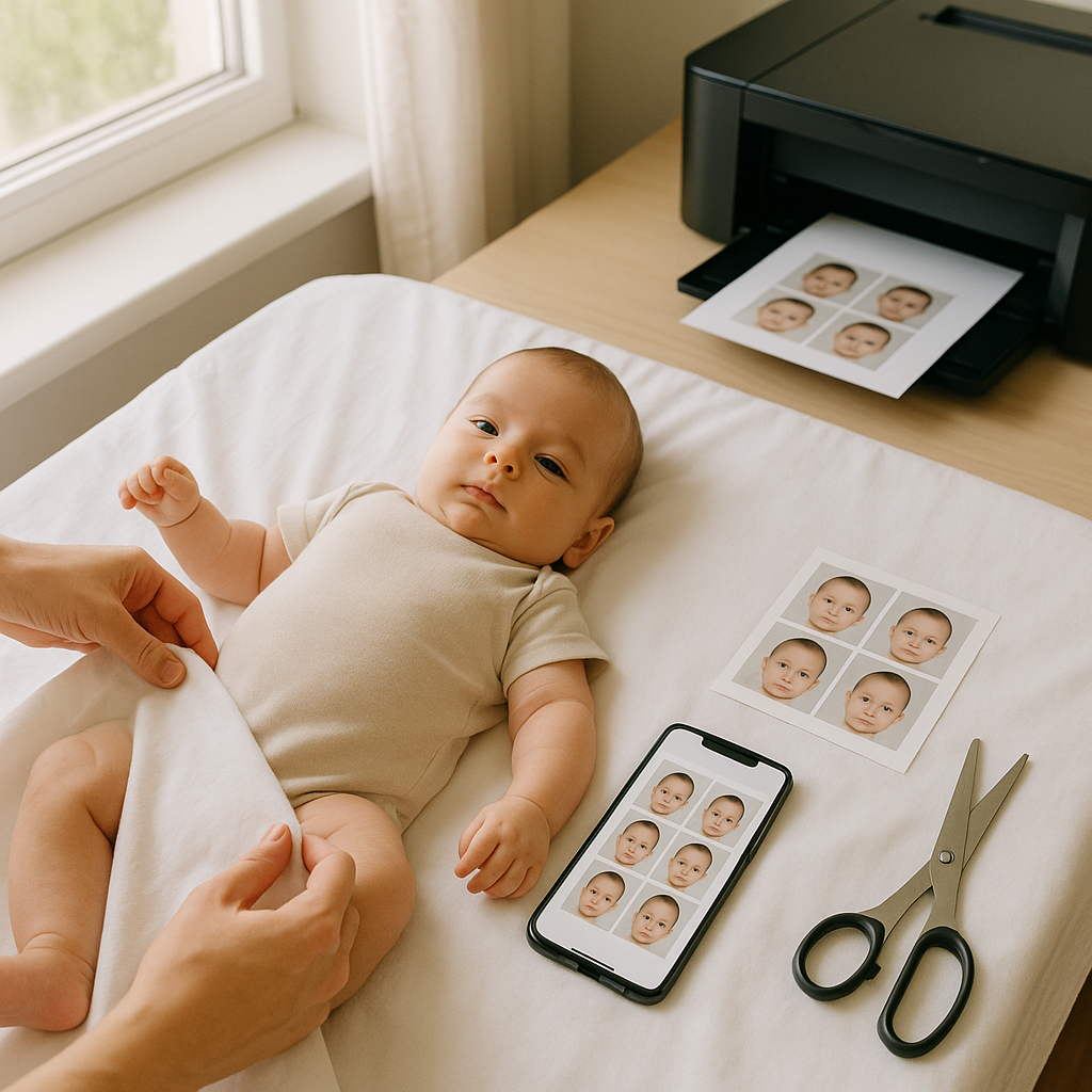 Baby Passport Photo Template for Home Printing